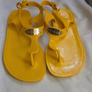 Michael Kors Vibrant Yellow Flip Flops